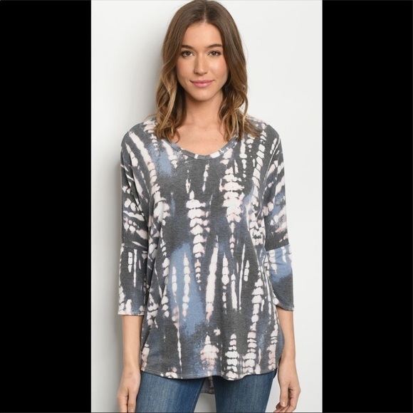Gray tie dyed top - Picture 2 of 5